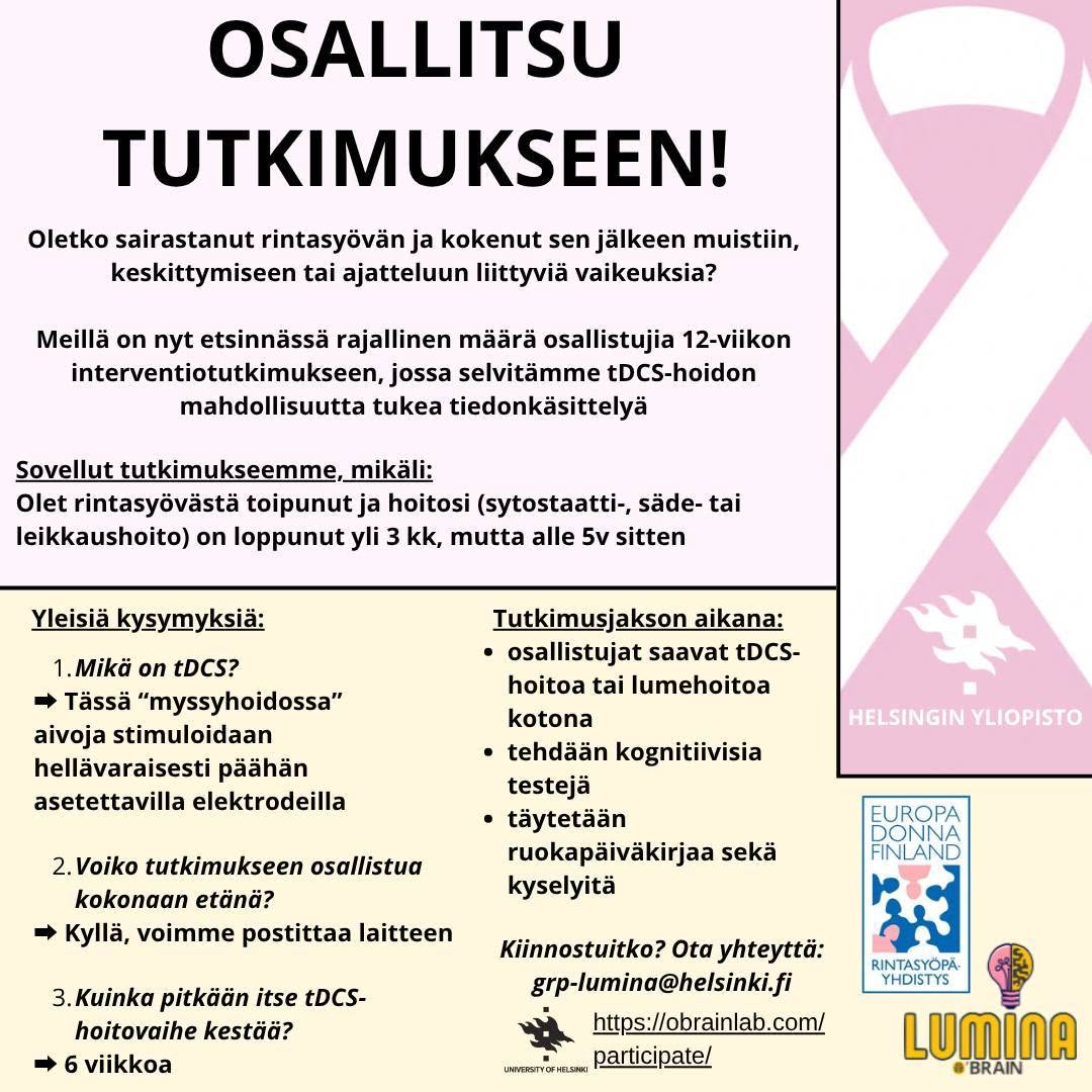 Lumina-tutkmuksen hakuilmoitus